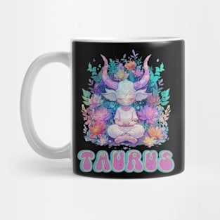 Cosmic Taurus Kawaii Zen Garden Zodiac Sign Birthday Mug